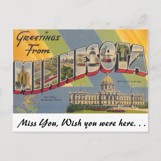 Greetings uit Minnesota Briefkaart (Voorkant)