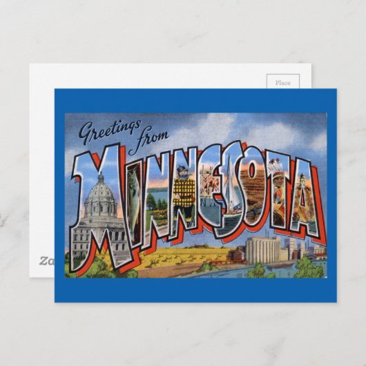 Greetings uit Minnesota Briefkaart (Voorkant / Achterkant)