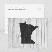 Greetings uit Minnesota Rustic Wooden Briefkaart (Voorkant / Achterkant)