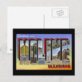 Greetings uit Moline Illinois Briefkaart (Voorkant / Achterkant)