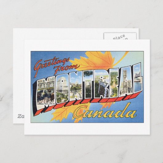 Greetings uit Montreal, Canada Briefkaart (Voorkant / Achterkant)