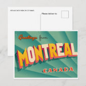 Greetings uit Montreal, Canada Vintage Travel Briefkaart (Voorkant / Achterkant)