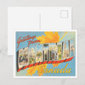 Greetings uit Montreal, Canada Vintage Travel Briefkaart (Voorkant / Achterkant)
