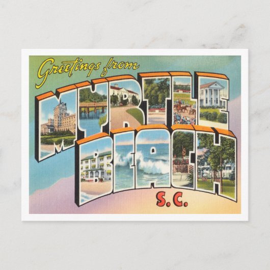 Greetings uit Myrtle Beach, South Carolina Travel Briefkaart (Voorkant)
