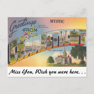 Greetings uit mystic, Connecticut Briefkaart