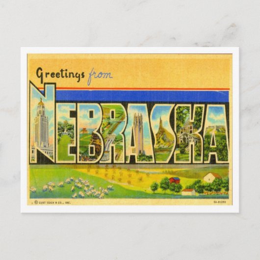 Greetings uit Nebraska Briefkaart (Voorkant)