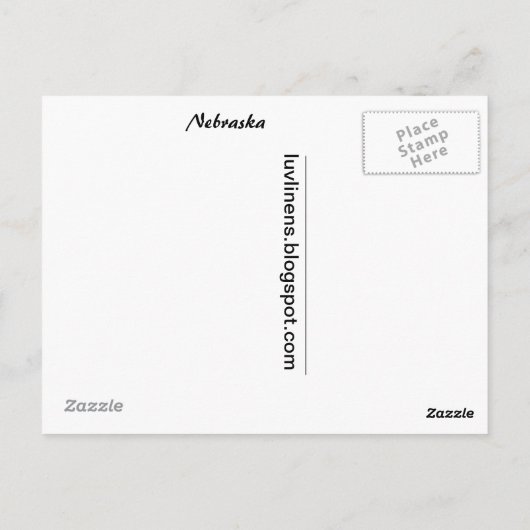 Greetings uit Nebraska Briefkaart (Achterkant)