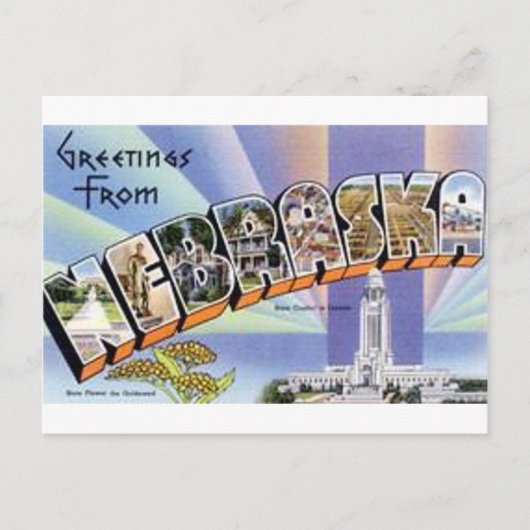 Greetings uit Nebraska Briefkaart (Voorkant)