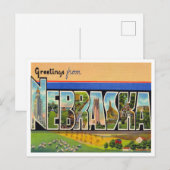 Greetings uit Nebraska Vintage Travel Briefkaart (Voorkant / Achterkant)