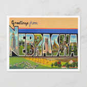Greetings uit Nebraska Vintage Travel Briefkaart (Voorkant)