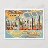 Greetings uit New Bedford, Massachusetts Travel Briefkaart (Voorkant)