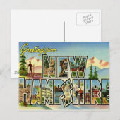 Greetings uit New Hampshire Briefkaart (Voorkant / Achterkant)