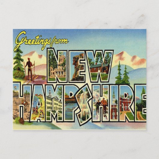 Greetings uit New Hampshire Briefkaart (Voorkant)