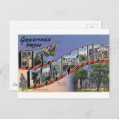 Greetings uit New Hampshire Briefkaart (Voorkant / Achterkant)