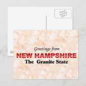 Greetings uit New Hampshire Briefkaart (Voorkant / Achterkant)
