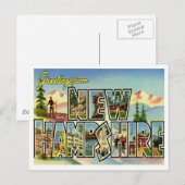 Greetings uit New Hampshire Briefkaart (Voorkant / Achterkant)
