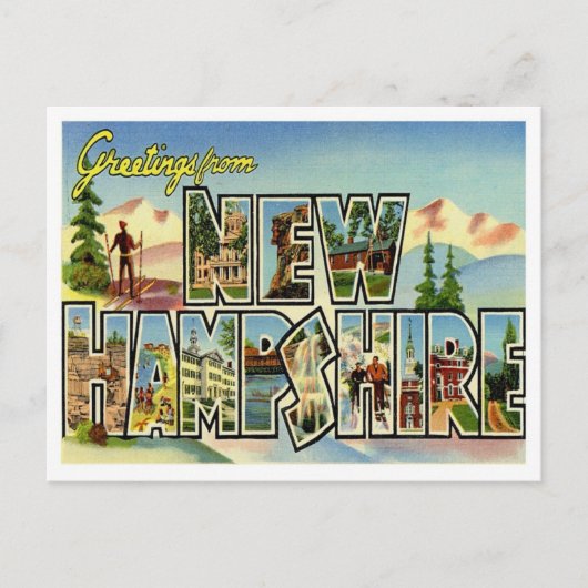 Greetings uit New Hampshire Briefkaart (Voorkant)