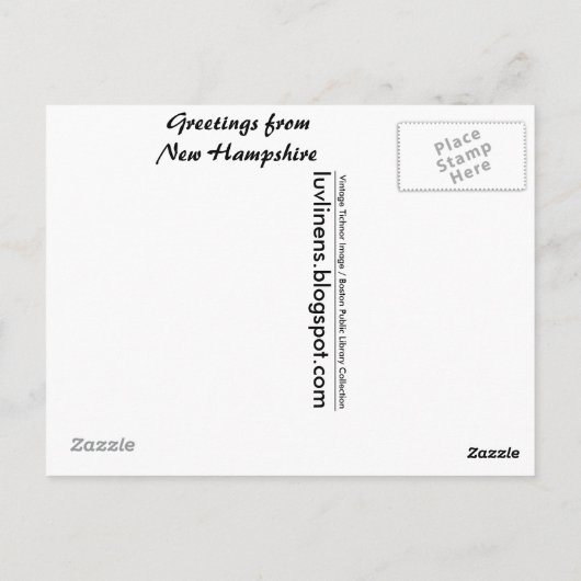 Greetings uit New Hampshire Briefkaart (Achterkant)