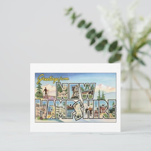 Greetings uit New Hampshire Briefkaart (Staand voorkant)