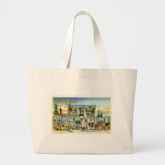 Greetings uit New Hampshire Grote Tote Bag (Voorkant)