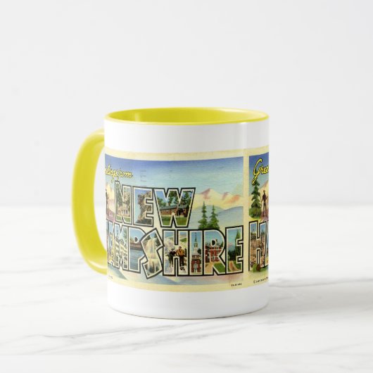 Greetings uit New Hampshire Mok (Voorkant links)