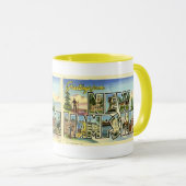 Greetings uit New Hampshire Mok (Voorkant rechts)