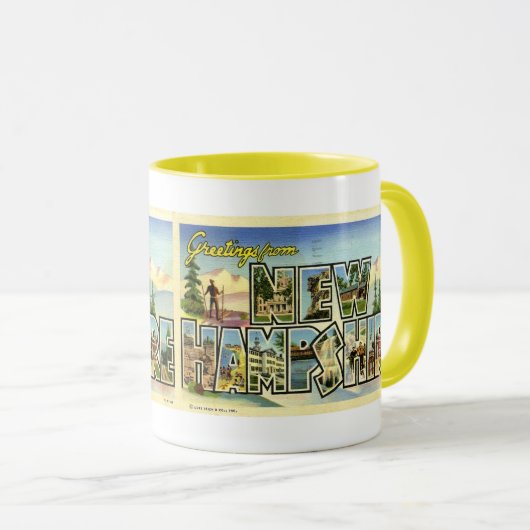 Greetings uit New Hampshire Mok (Voorkant rechts)