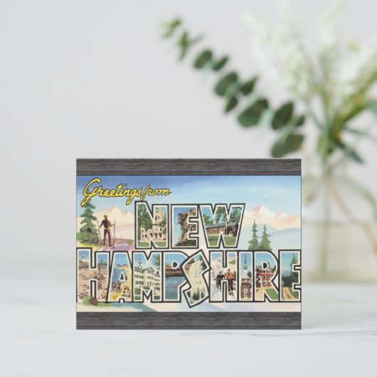Greetings uit New Hampshire, Vintage Briefkaart (Staand voorkant)