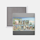 Greetings uit New Hampshire, Vintage Magneet (Voorkant / Achterkant)