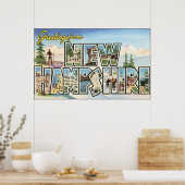 Greetings uit New Hampshire, Vintage Poster (Keuken)