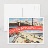 Greetings uit New Smyrna Beach, Florida Travel Briefkaart (Voorkant / Achterkant)