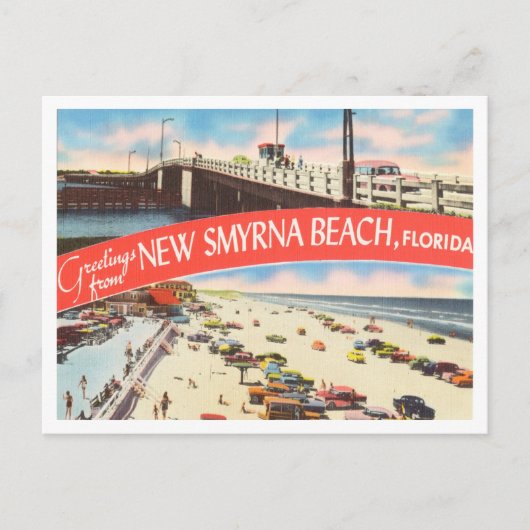Greetings uit New Smyrna Beach, Florida Travel Briefkaart (Voorkant)