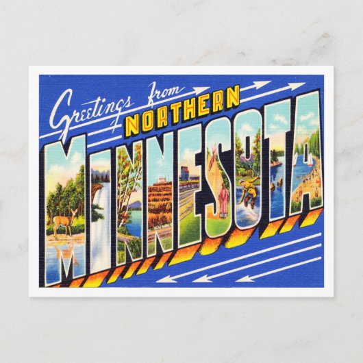 Greetings uit Northern Minnesota Vintage Travel Briefkaart (Voorkant)