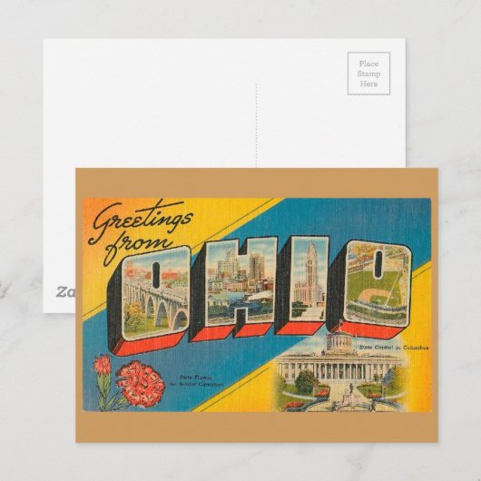 Greetings uit Ohio Briefkaart (Voorkant / Achterkant)