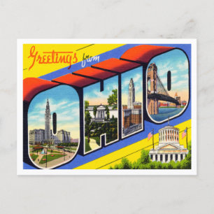 Greetings uit Ohio Vintage Travel Briefkaart