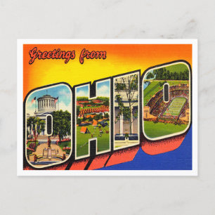 Greetings uit Ohio Vintage Travel Briefkaart