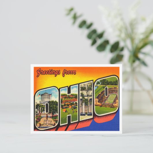 Greetings uit Ohio Vintage Travel Briefkaart (Staand voorkant)