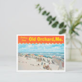 Greetings uit Old Orchard Beach, Maine Travel Briefkaart (Staand voorkant)