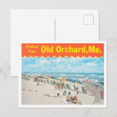 Greetings uit Old Orchard Beach, Maine Travel Briefkaart (Voorkant / Achterkant)