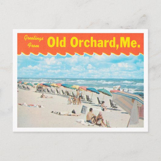 Greetings uit Old Orchard Beach, Maine Travel Briefkaart (Voorkant)