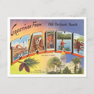 Greetings uit Old Orchard Beach, Maine Travel Briefkaart