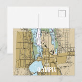 Greetings uit Olympia WA Chart Briefkaart (Voorkant / Achterkant)