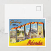 Greetings uit Omaha, Nebraska Vintage Travel Briefkaart (Voorkant / Achterkant)