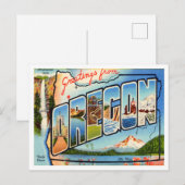 Greetings uit Oregon Vintage Travel Briefkaart (Voorkant / Achterkant)