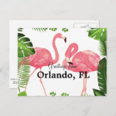 Greetings uit Orlando, FL-roze flamingos Briefkaart (Voorkant / Achterkant)