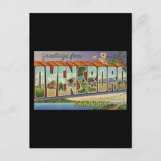 Greetings uit Owensboro Kentucky Briefkaart (Voorkant)