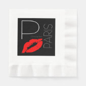 Greetings uit Parijs Red Lipstick Kiss Servetten (Voorkant)