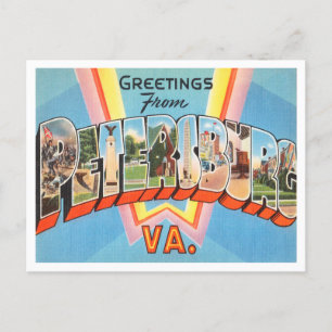 Greetings uit Petersburg, Virginia Vintage Travel Briefkaart