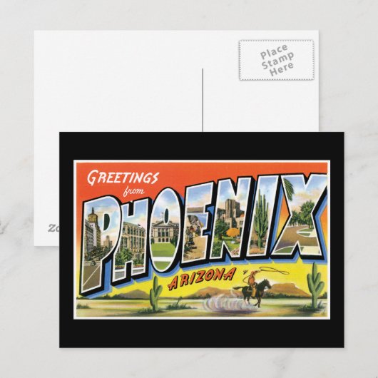 Greetings uit Phoenix Arizona Briefkaart (Voorkant / Achterkant)