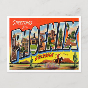 Greetings uit Phoenix, Arizona Vintage Travel Briefkaart